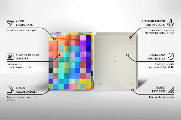 Cache plaque de cuisson Carrés de pixels colorés