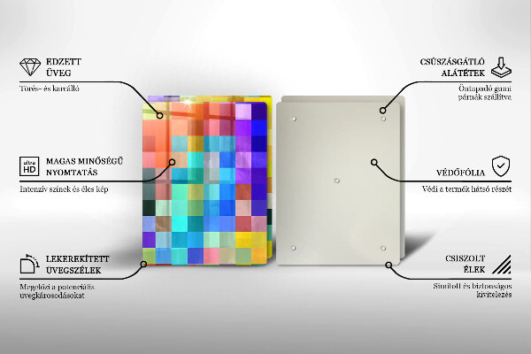 Cache plaque de cuisson Carrés de pixels colorés