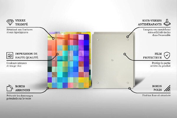 Cache plaque de cuisson Carrés de pixels colorés