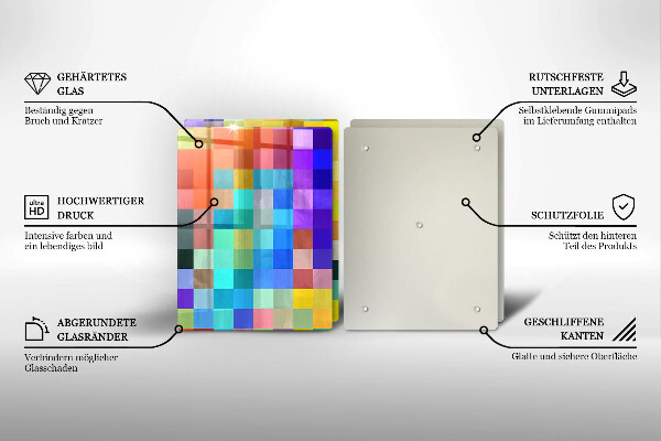 Cache plaque de cuisson Carrés de pixels colorés