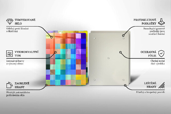 Cache plaque de cuisson Carrés de pixels colorés