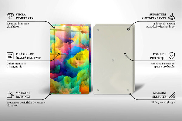 Cache plaque de cuisson Abstraction colorée