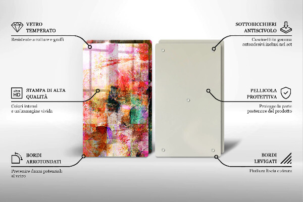 Cache plaque de cuisson Peinture abstraite