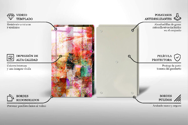 Cache plaque de cuisson Peinture abstraite