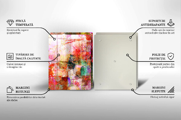 Cache plaque de cuisson Peinture abstraite