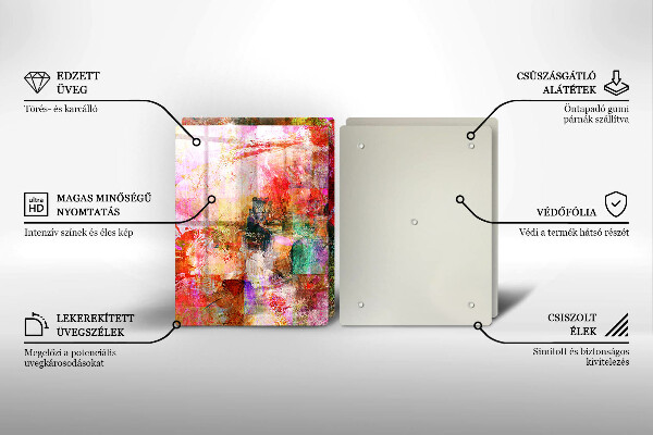 Cache plaque de cuisson Peinture abstraite