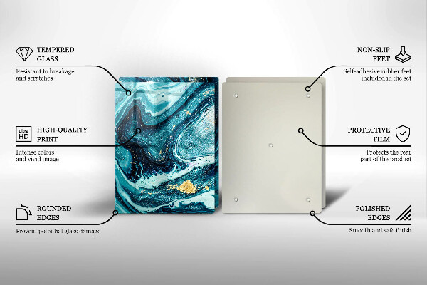 Cache plaque de cuisson Abstraction d'or bleu