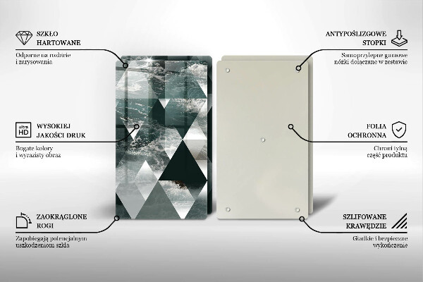 Cache plaque de cuisson Triangles et eau