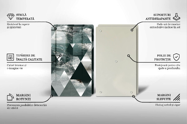 Cache plaque de cuisson Triangles et eau