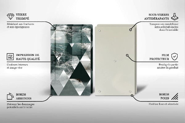 Cache plaque de cuisson Triangles et eau