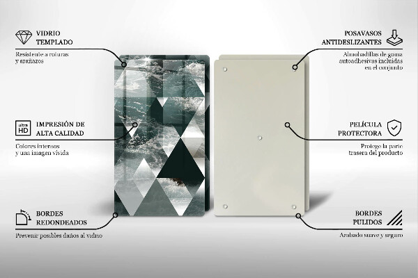 Cache plaque de cuisson Triangles et eau