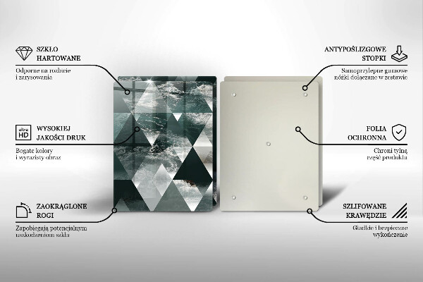 Cache plaque de cuisson Triangles et eau