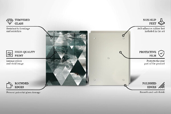 Cache plaque de cuisson Triangles et eau