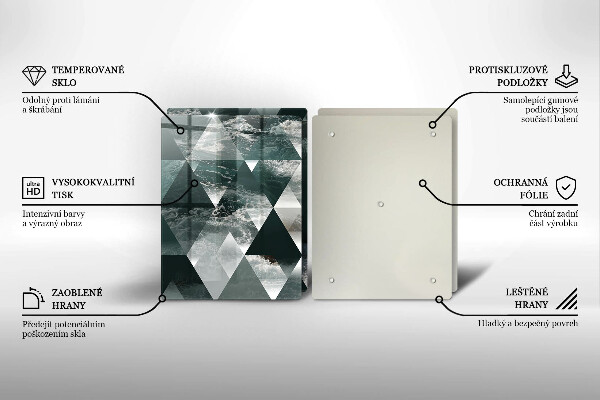 Cache plaque de cuisson Triangles et eau