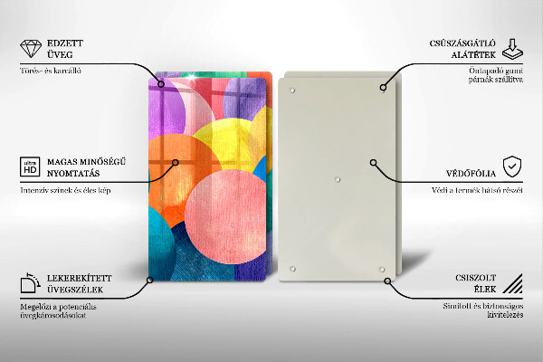 Cache plaque de cuisson Cercles colorés