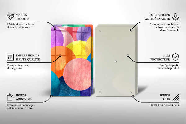 Cache plaque de cuisson Cercles colorés