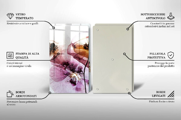 Cache plaque de cuisson Fleurs délicates