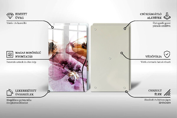 Cache plaque de cuisson Fleurs délicates