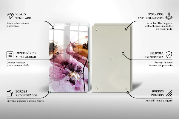 Cache plaque de cuisson Fleurs délicates