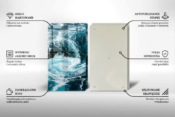 Cache plaque de cuisson Des vagues d'eau écumantes