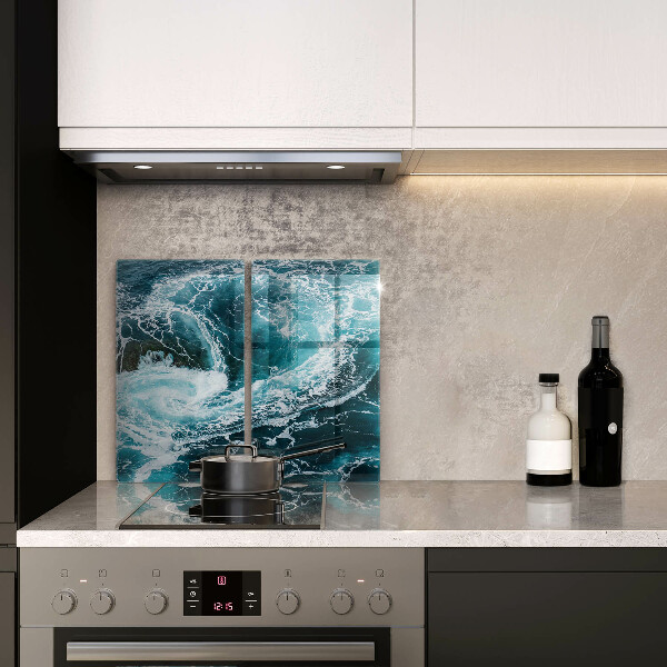 Cache plaque de cuisson Des vagues d'eau écumantes