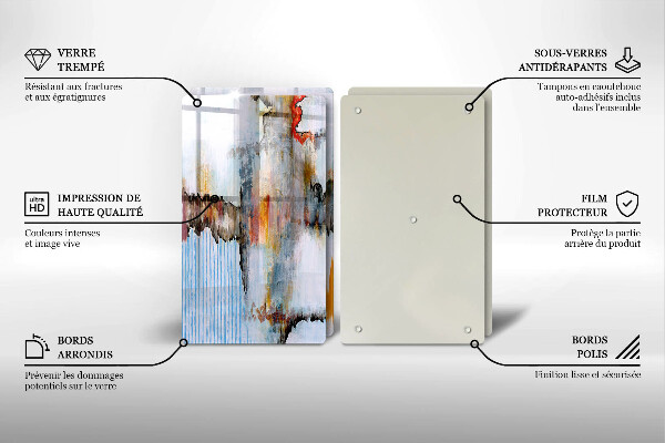 Cache plaque de cuisson Peintures abstraites