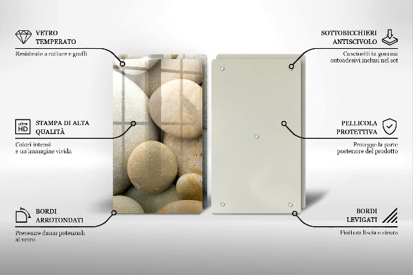 Cache plaque de cuisson Modèle de pierres ovales