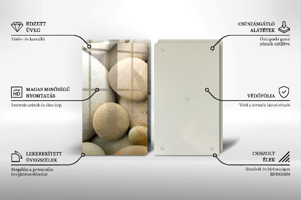 Cache plaque de cuisson Modèle de pierres ovales