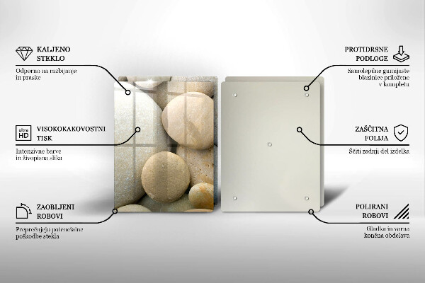 Cache plaque de cuisson Modèle de pierres ovales