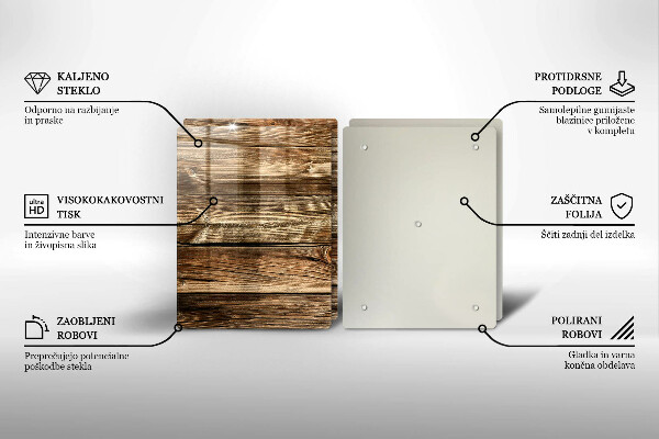 Cache plaque de cuisson Texture de planche de bois