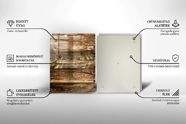 Cache plaque de cuisson Texture de planche de bois