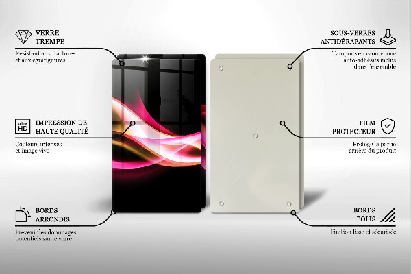 Cache plaque de cuisson Fumée de néon abstraite