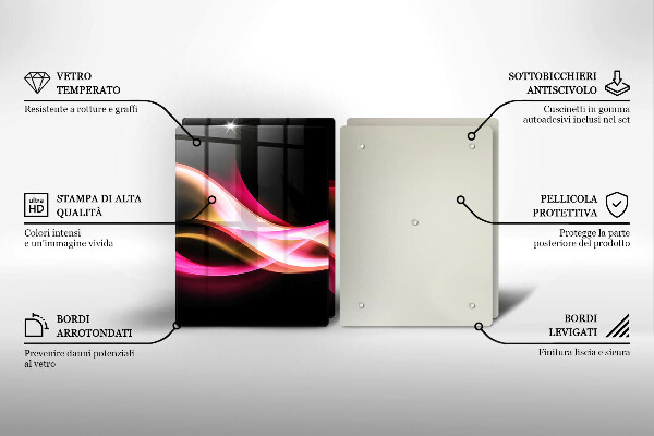 Cache plaque de cuisson Fumée de néon abstraite