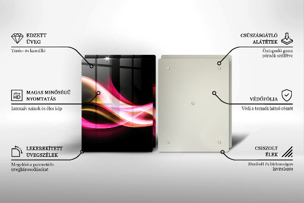 Cache plaque de cuisson Fumée de néon abstraite