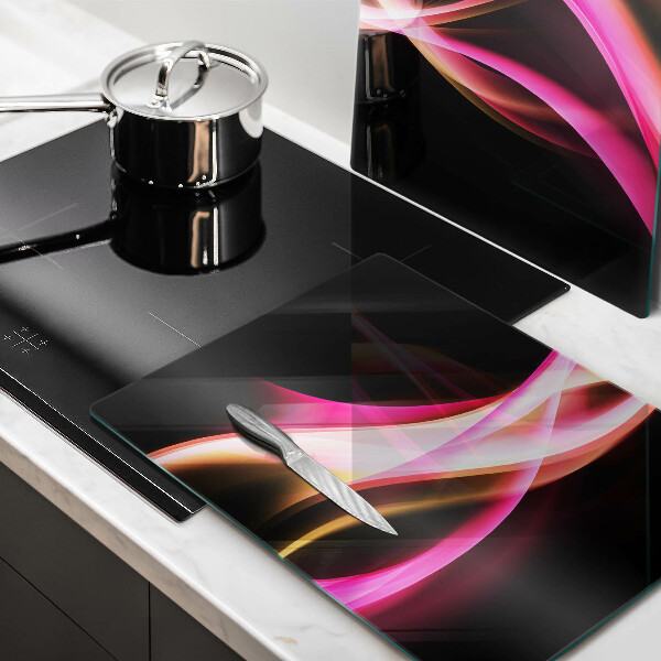 Cache plaque de cuisson Fumée de néon abstraite
