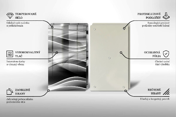 Cache plaque de cuisson Lignes abstraites de fumée