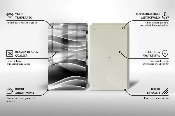 Cache plaque de cuisson Lignes abstraites de fumée