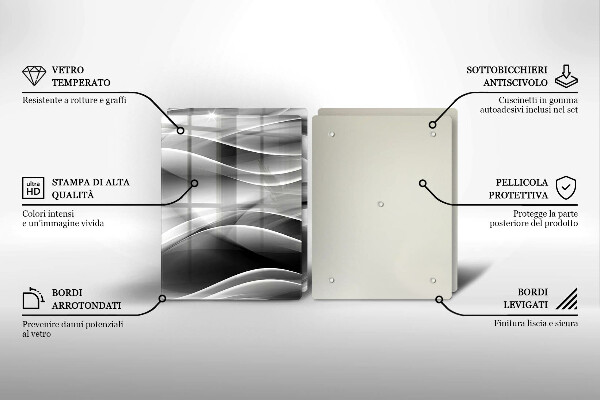 Cache plaque de cuisson Lignes abstraites de fumée