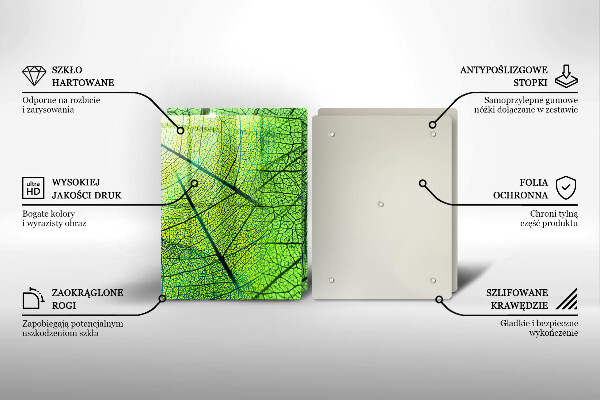Cache plaque de cuisson Nervures des feuilles naturelles