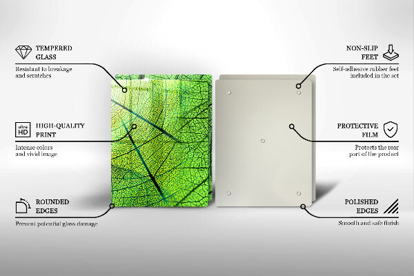 Cache plaque de cuisson Nervures des feuilles naturelles