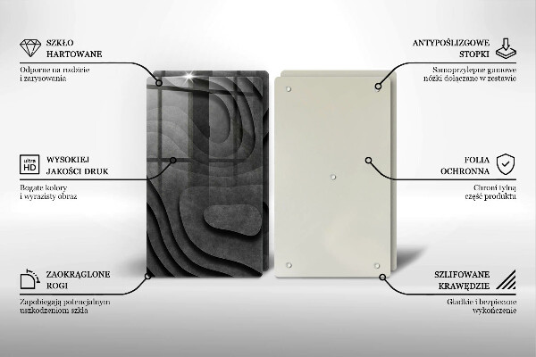 Cache plaque de cuisson Formes de pierre 3D