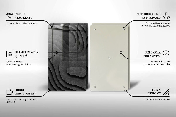 Cache plaque de cuisson Formes de pierre 3D