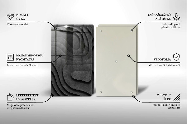 Cache plaque de cuisson Formes de pierre 3D