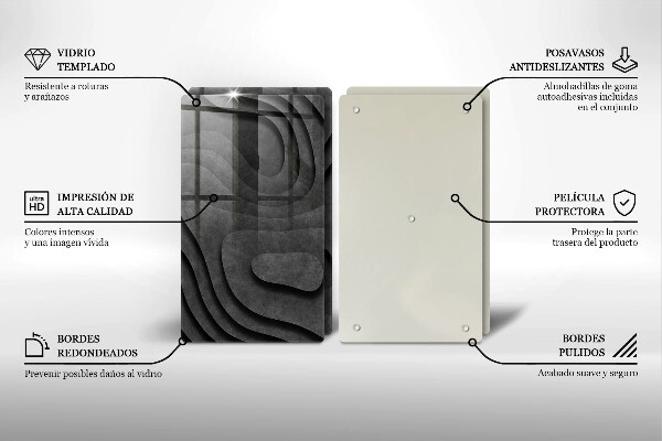 Cache plaque de cuisson Formes de pierre 3D