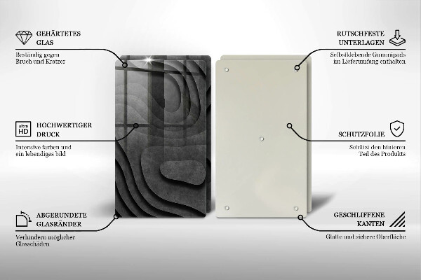 Cache plaque de cuisson Formes de pierre 3D