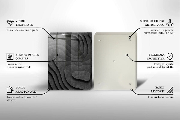 Cache plaque de cuisson Formes de pierre 3D