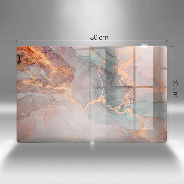 Cache plaque de cuisson Marbre avec de l'or