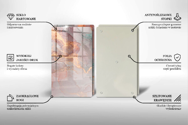 Cache plaque de cuisson Marbre avec de l'or