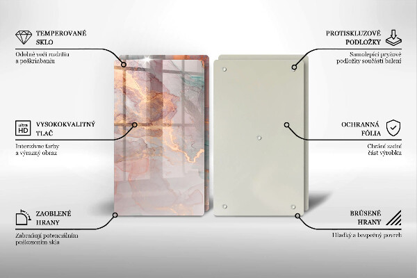 Cache plaque de cuisson Marbre avec de l'or