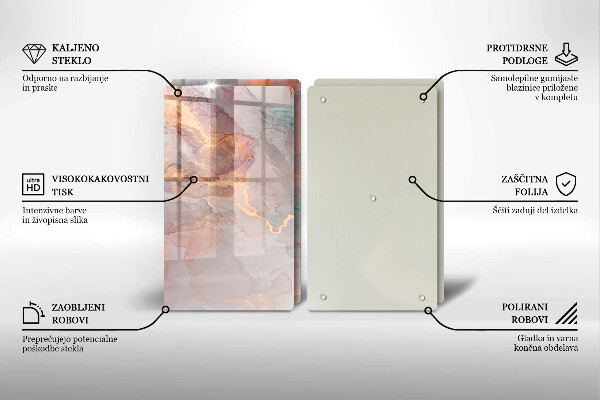 Cache plaque de cuisson Marbre avec de l'or